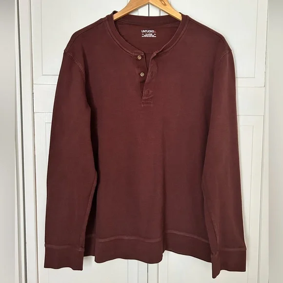 UNTUCKit Men’s Size XL Long Sleeve Henley Pullover Sweater - Picture 7 of 12